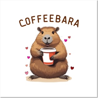 Capybara Coffee Lover Coffeebara Funny Capibara Posters and Art